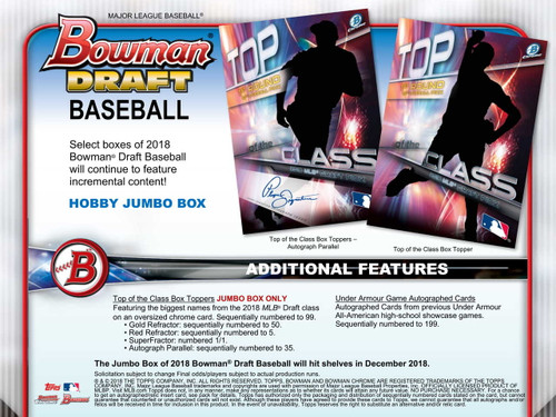2018 Bowman Draft Baseball Jumbo 8 Box Case
