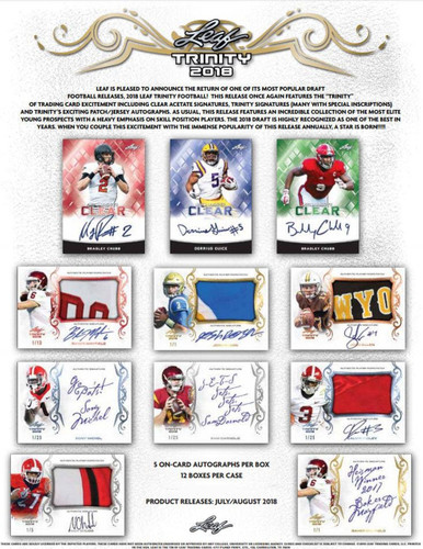 2018 Leaf Trinity Football Hobby 12 Box Case