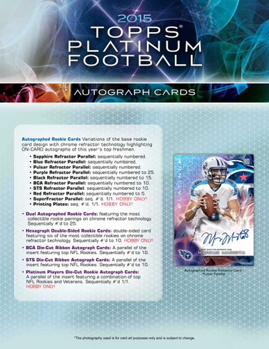 2015 Topps Platinum Football Hobby 12 Box Case