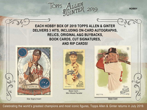 2019 Topps Allen & Ginter Baseball Hobby 12 Box Case