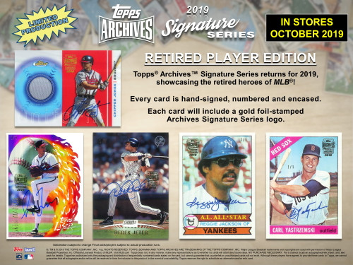 2019 Topps Archives Signature Series Retired Player Edition Baseball 20 Box Hobby Case