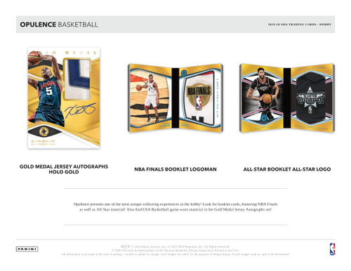 2019/20 Panini Opulence Basketball Hobby 2 Box Case