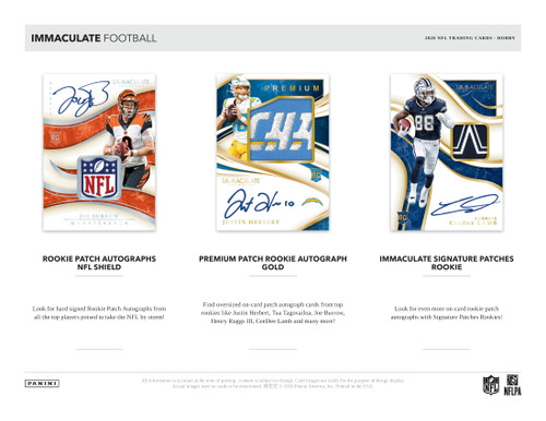 2020 Panini Immaculate Collection Football Hobby 6 Box Case