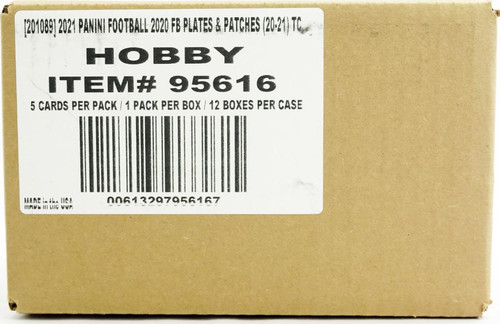 2020 Panini Plates & Patches Football Hobby 12 Box Case