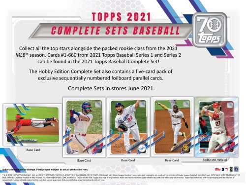 2021 Topps Complete Factory Set Baseball Hobby (Box) 12 Set Case