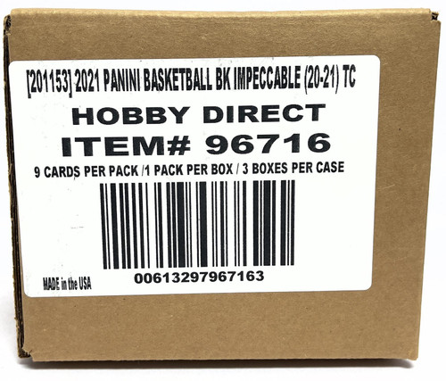 2020/21 Panini Impeccable Basketball Hobby 3 Box Case 2020/21 Panini Impeccable Basketball Hobby 3 Box Case