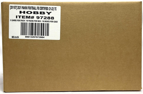 2021 Panini Certified Football Hobby 16 Box Case