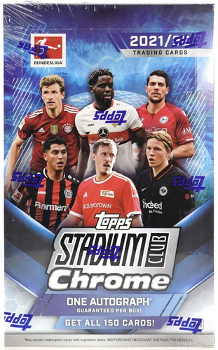 Topps 2022 Stadium Club Chrome Bundesliga Soccer Hobby Box of Collectible  Sports Cards, 18 Packs of 6 Cards