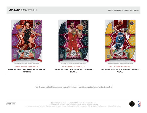 2021/22 Panini Mosaic Basketball Fast Break 20 Box Case