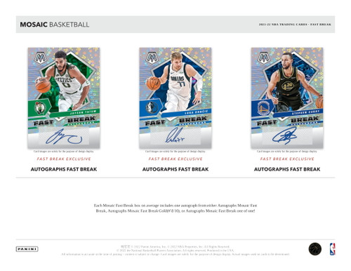 2021/22 Panini Mosaic Basketball Fast Break Box