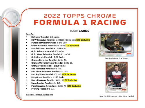 2022 Topps Chrome Formula 1 Racing Lite 16 Box Case