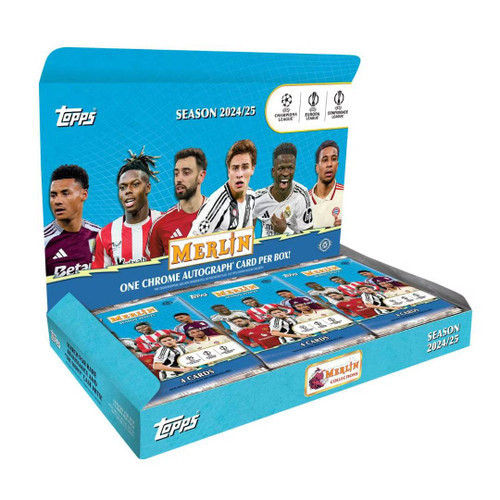 2024/25 Topps UEFA Club Competitions Merlin Chrome Soccer Hobby 12 Box Case