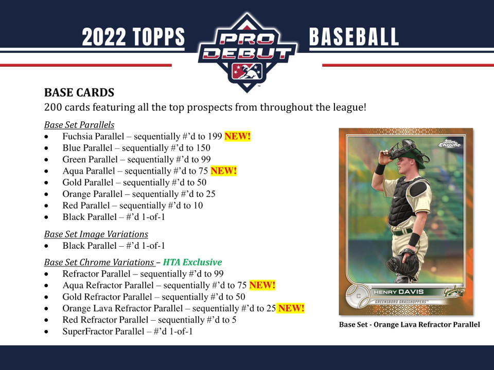 2022 Topps Pro Debut Baseball Hobby Jumbo Box