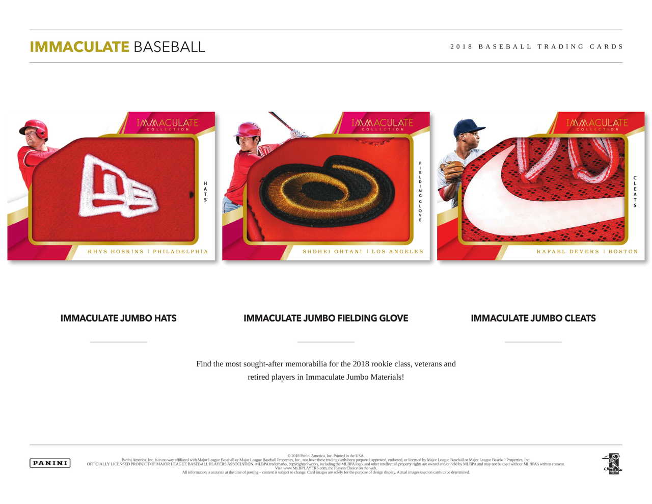 2018 Panini Immaculate Baseball Hobby Box