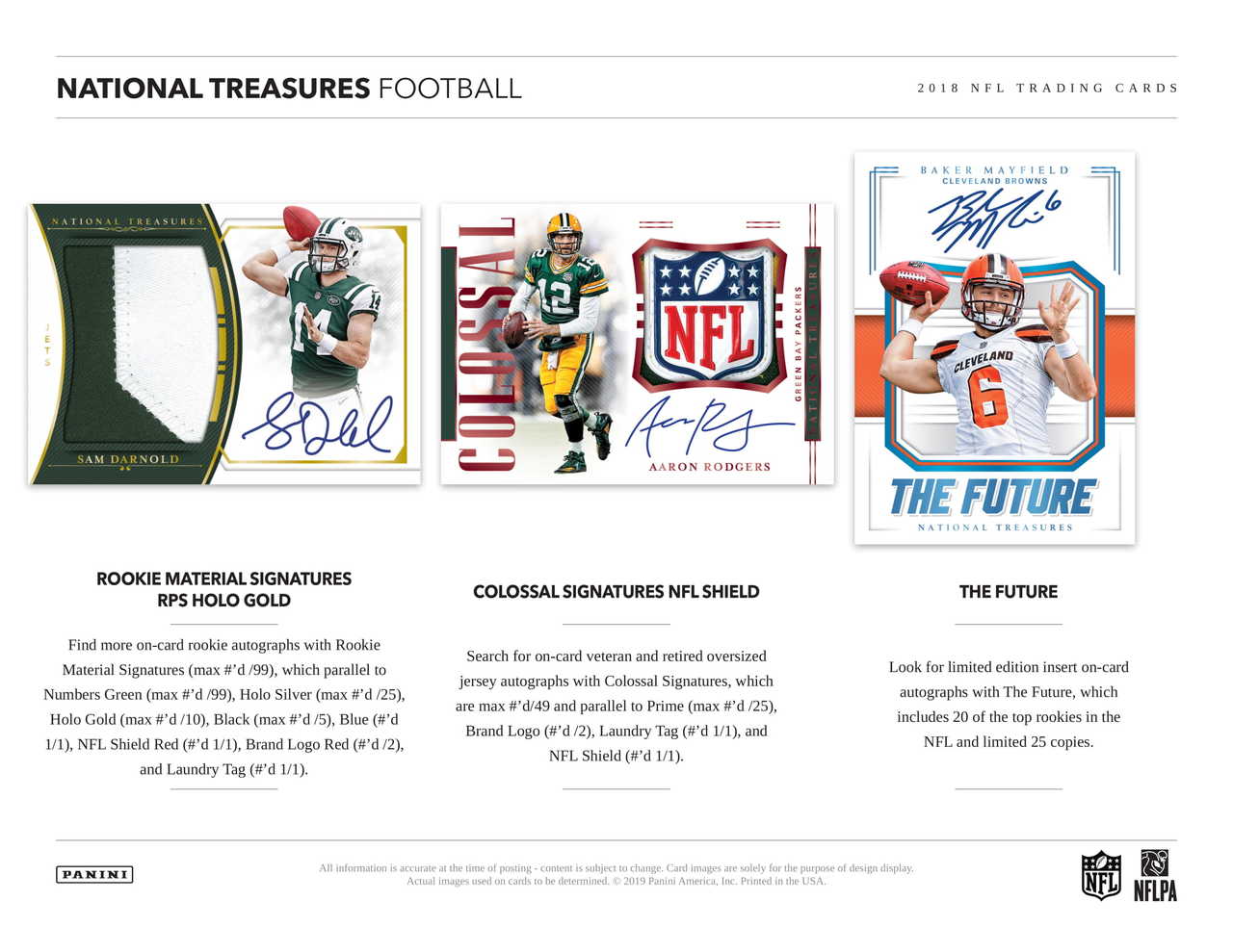 2018 Panini National Treasures Football Hobby Box