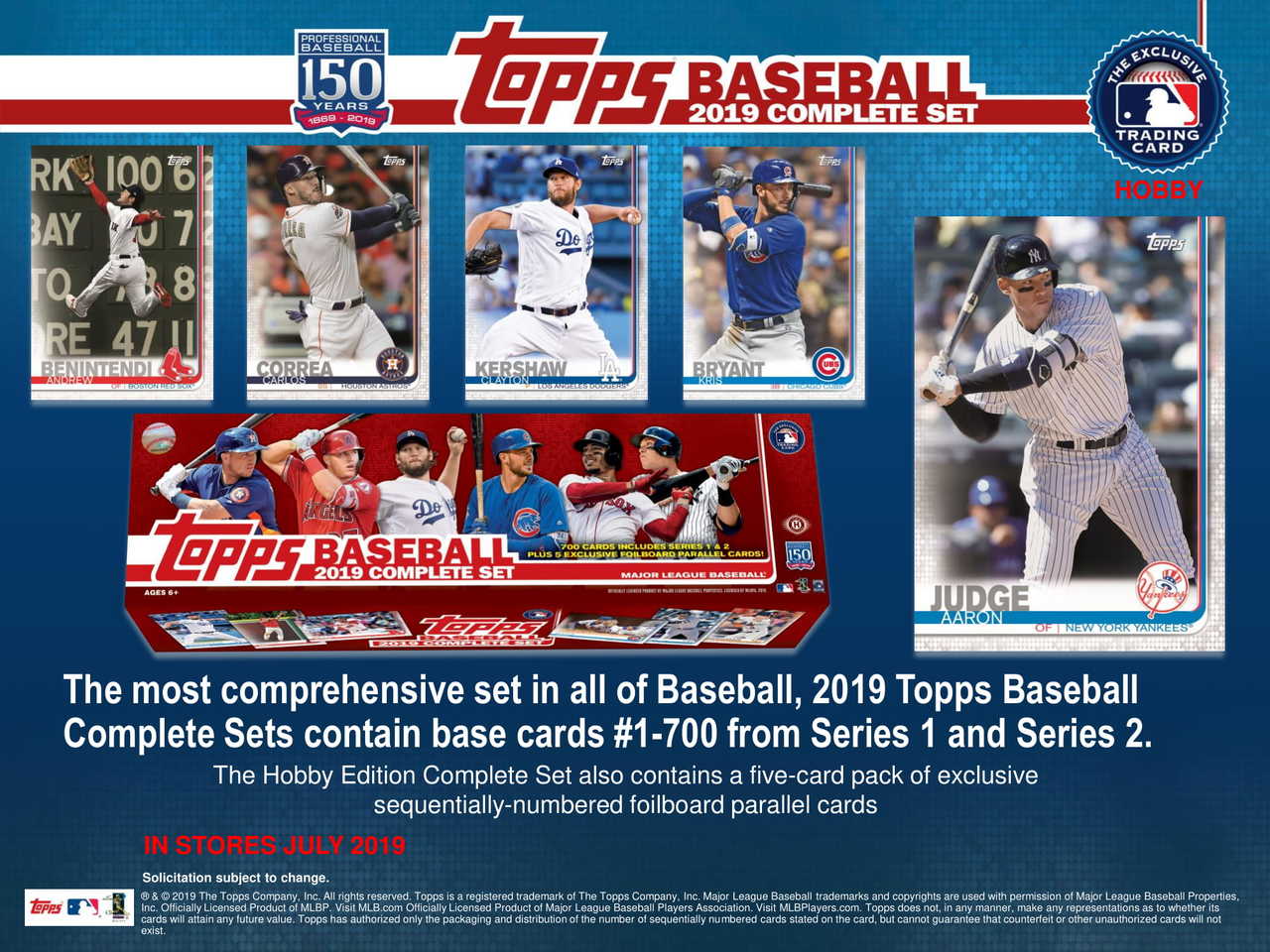 2019 Topps Complete Baseball Factory Set - Hobby 12 Set Case