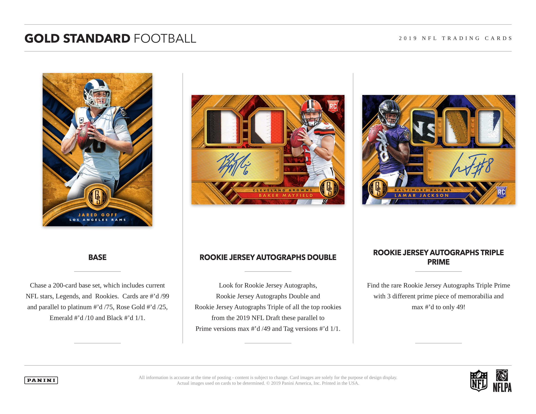 2019 Panini Gold Standard Football Hobby Box