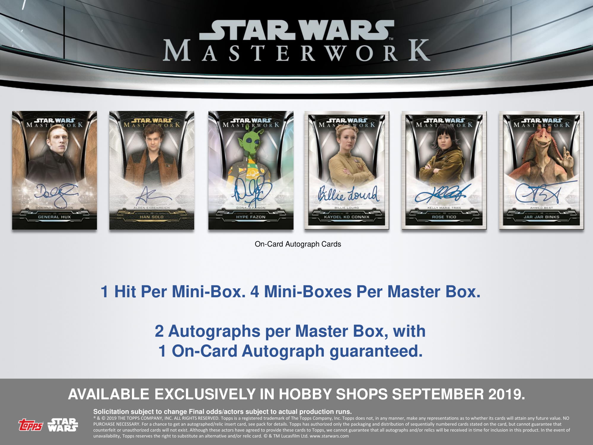 2019 Topps Star Wars Masterwork Hobby 8 Box Case
