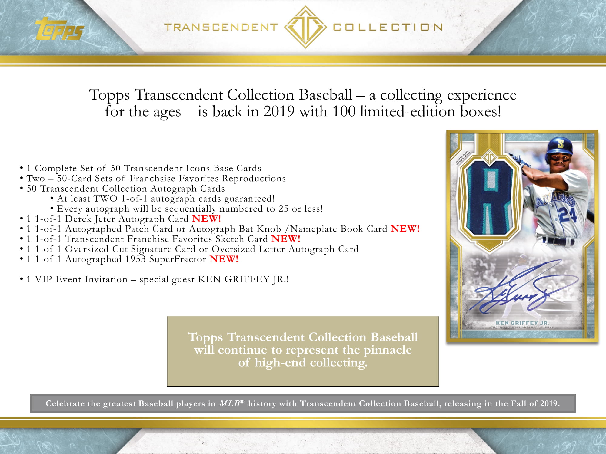 2019 Topps Transcendent Collection Baseball Hobby Case