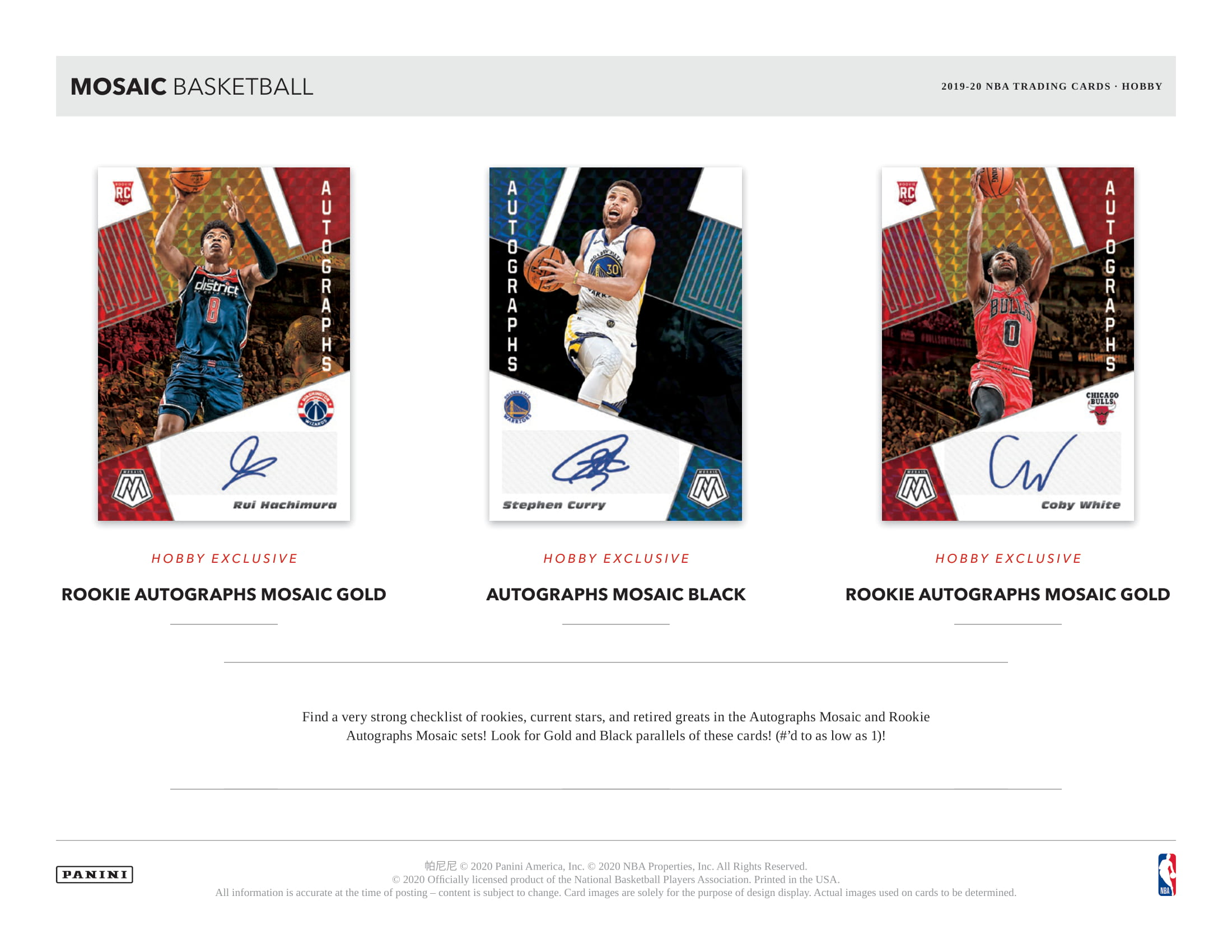 2019/20 Panini Mosaic Basketball Hobby Box
