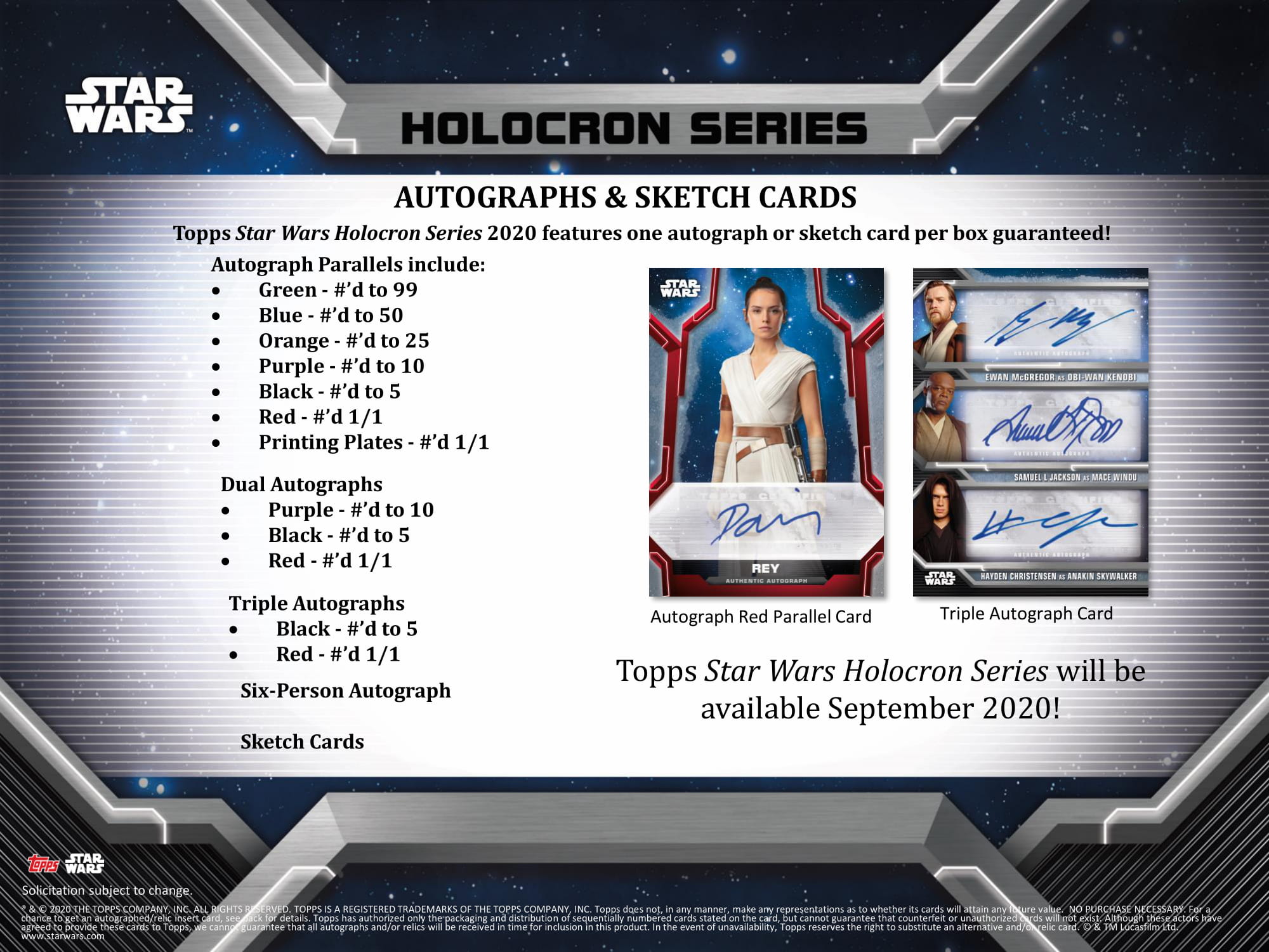 2020 topps スターウォーズ holocron バラ売り可 2020 Topps Star Wars Holocron Series Hobby 12 Box Case