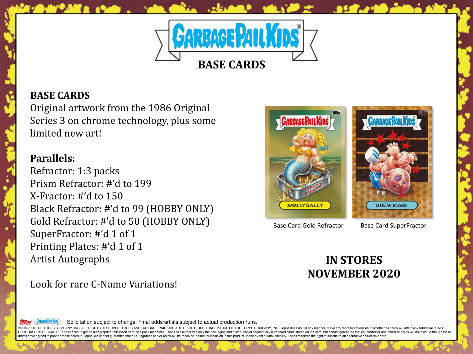 2020 Topps Garbage Pail Kids Chrome Hobby 12 Box Case