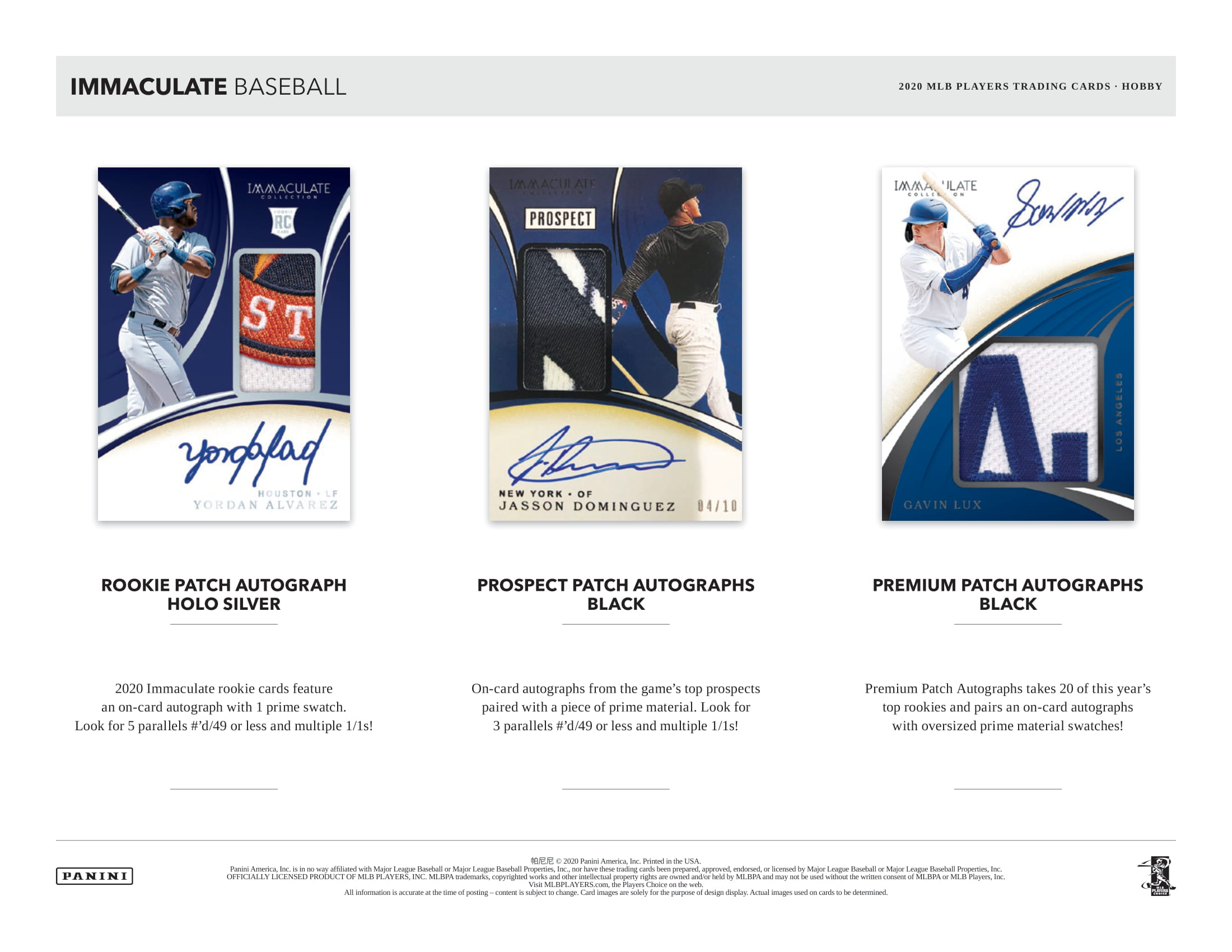 2020 Panini Immaculate Baseball Hobby Box
