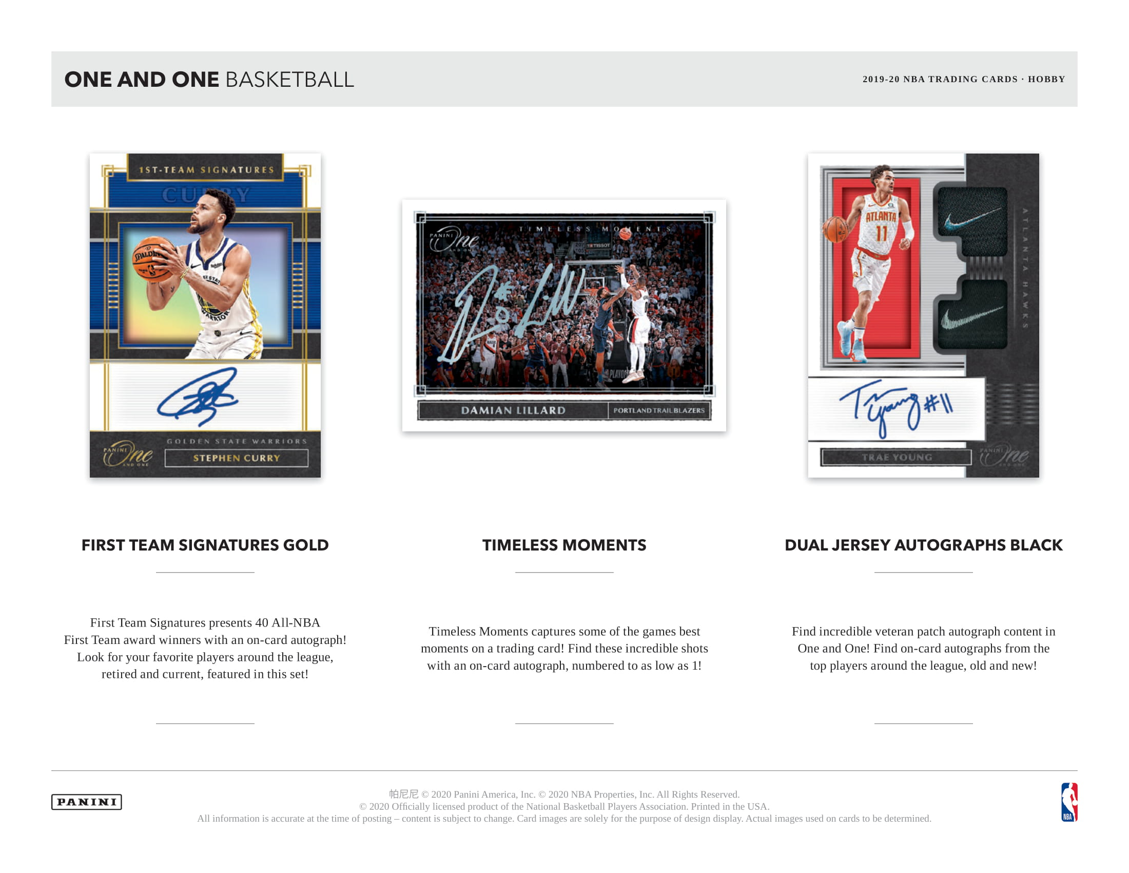 2019/20 Panini One and One Basketball Hobby Box
