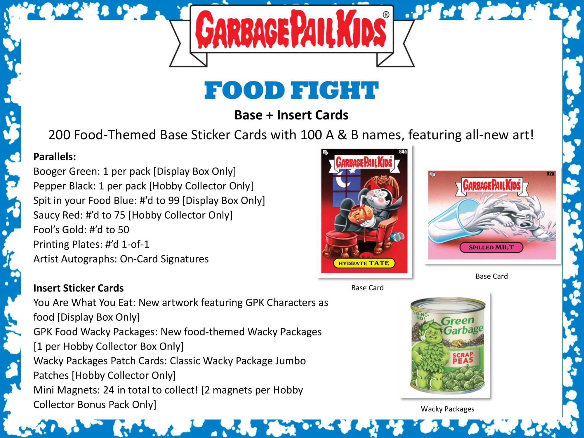 gpk food fight rare cards 2021 Topps Garbage Pail Kids Food Fight! Collector Edition 8 Box Case
