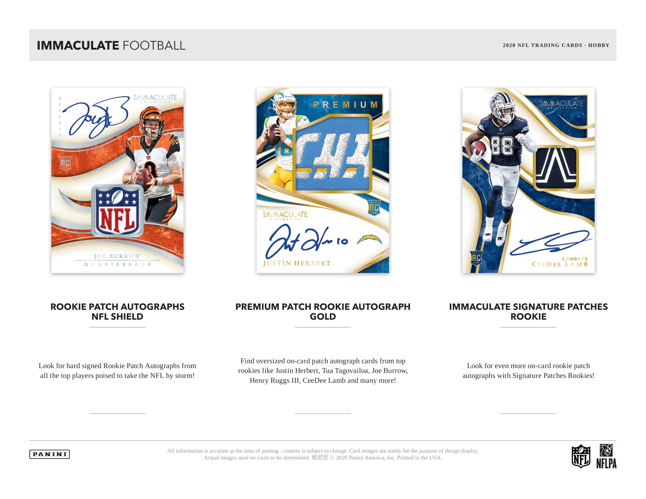 2020 Panini Immaculate Collection Football Hobby 6 Box Case