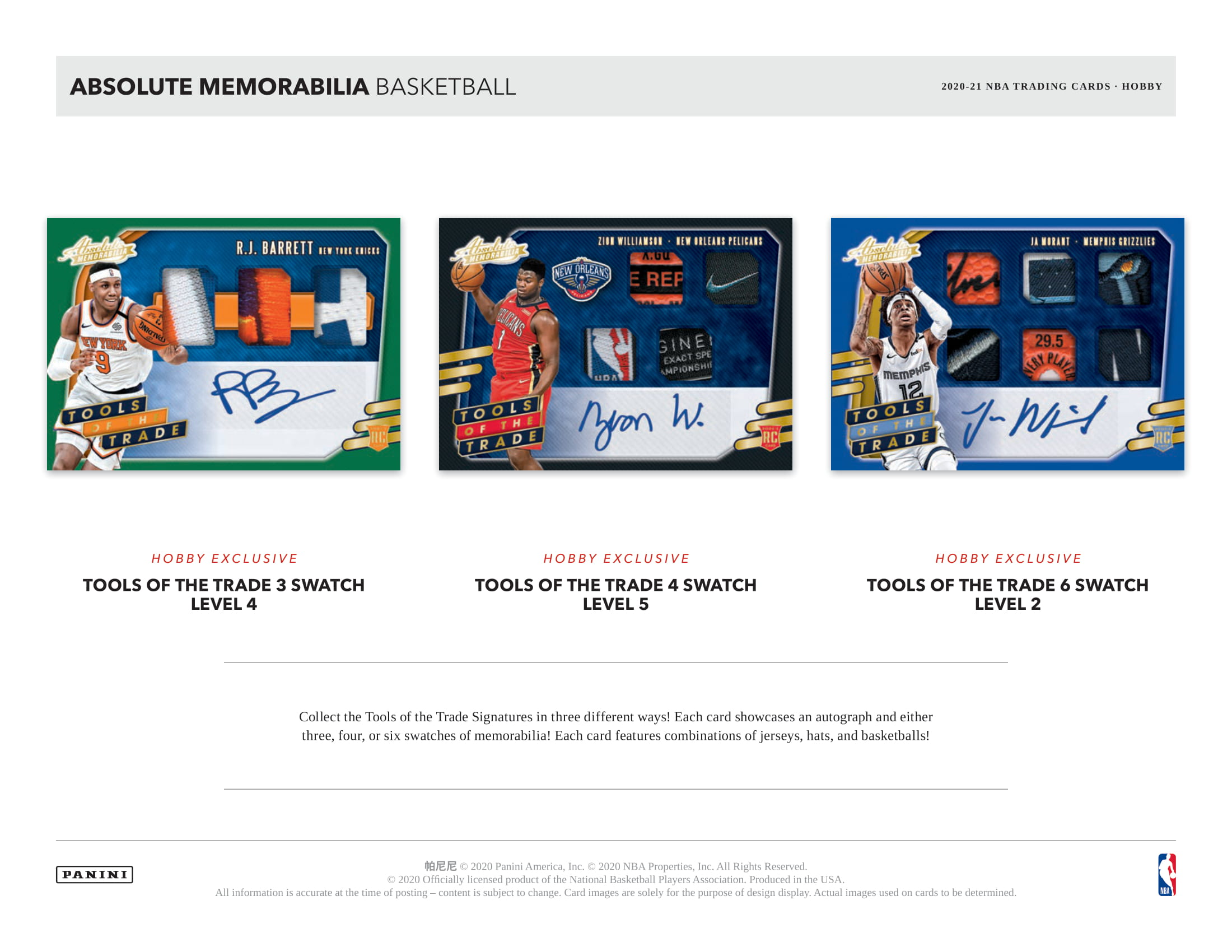 2020/21 Panini Absolute Memorabilia Basketball Hobby Box