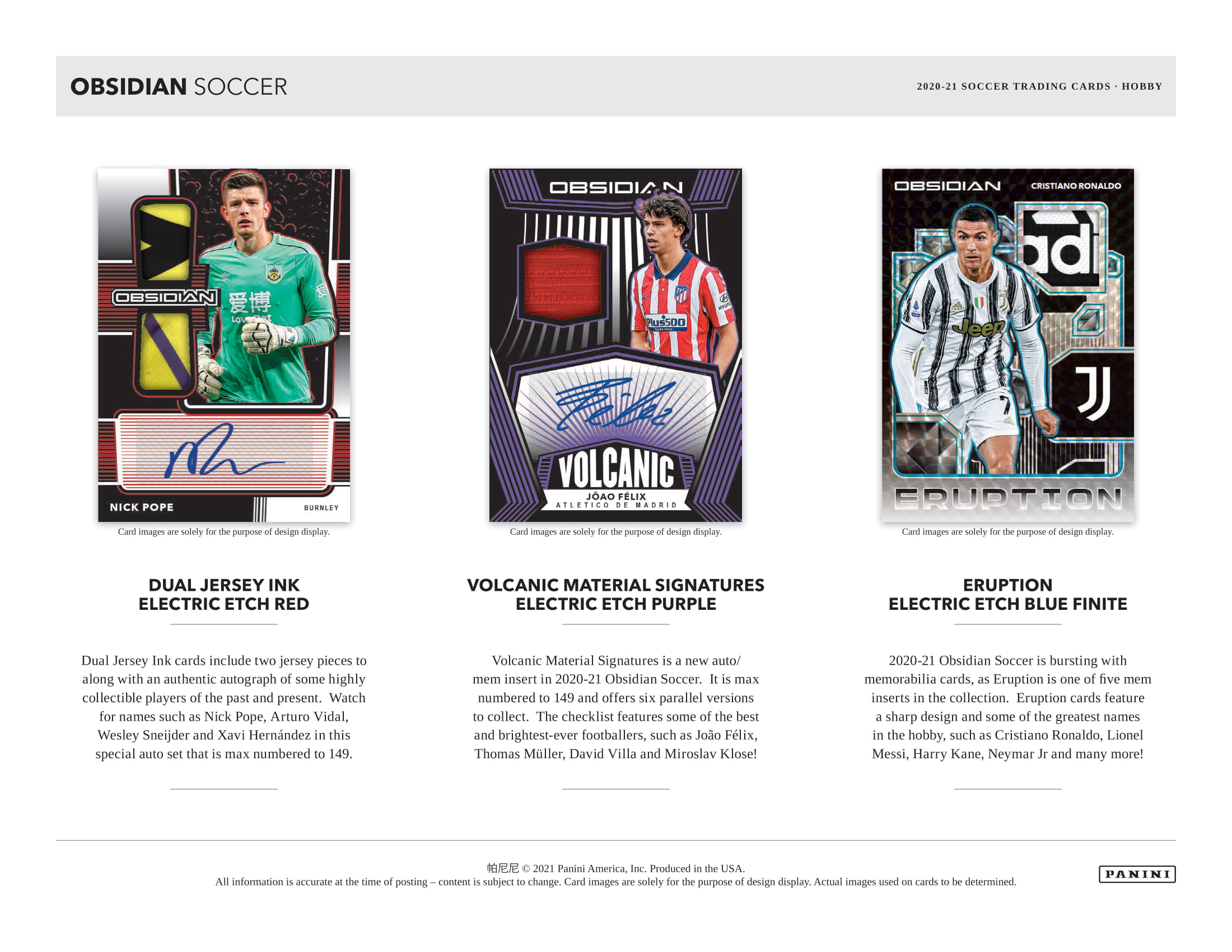 スポーツ選手 2020-21 PANINI OBSIDIAN SOCCER LAFFERTY 2020-21 Panini Obsidian Soccer Checklist, Set Info Boxes