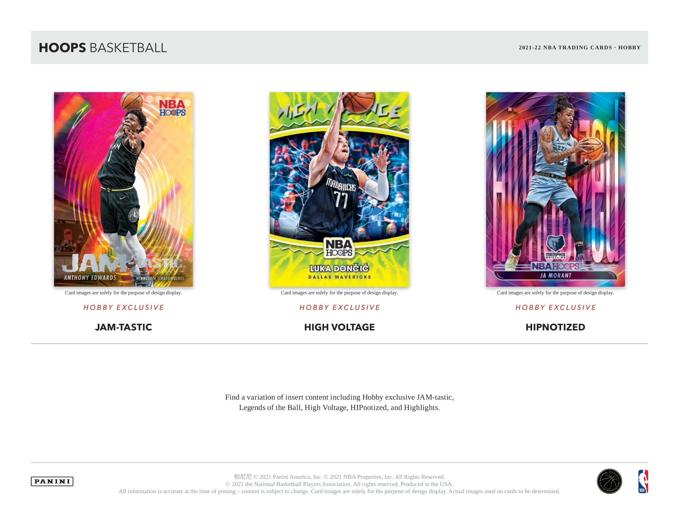 2021/22 Panini NBA Hoops Basketball Hobby Box