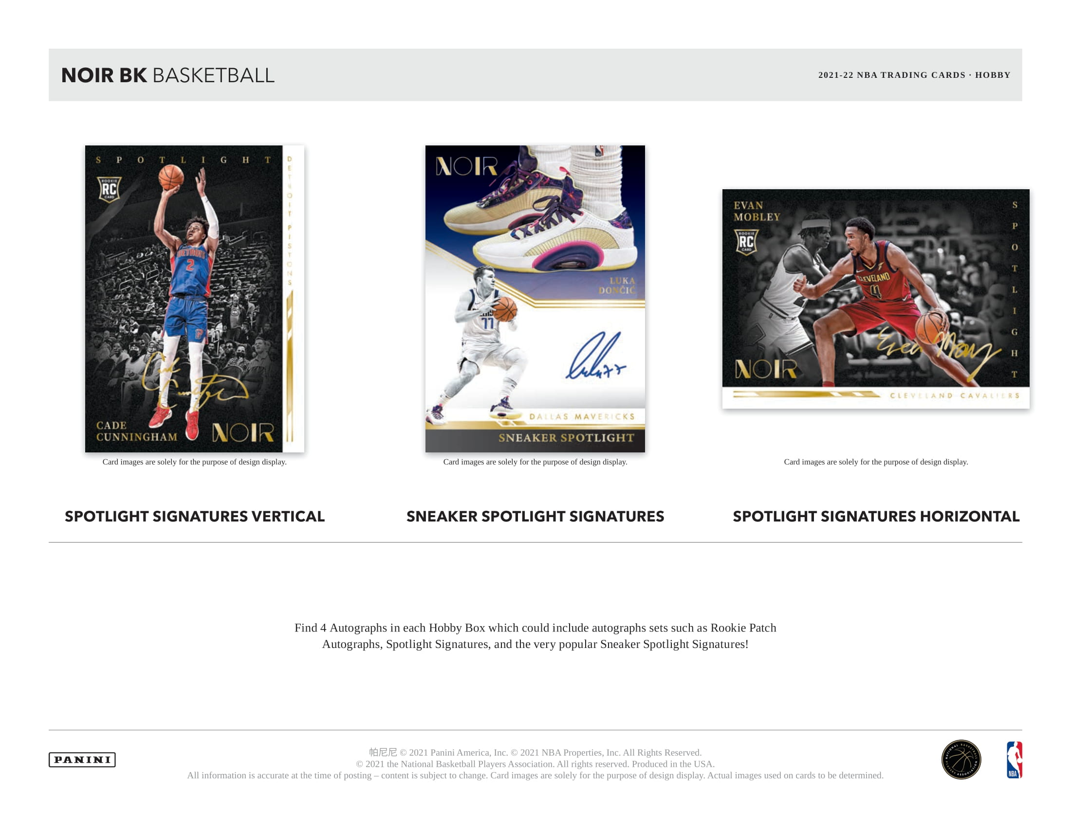 2021/22 Panini Noir Basketball Hobby Box