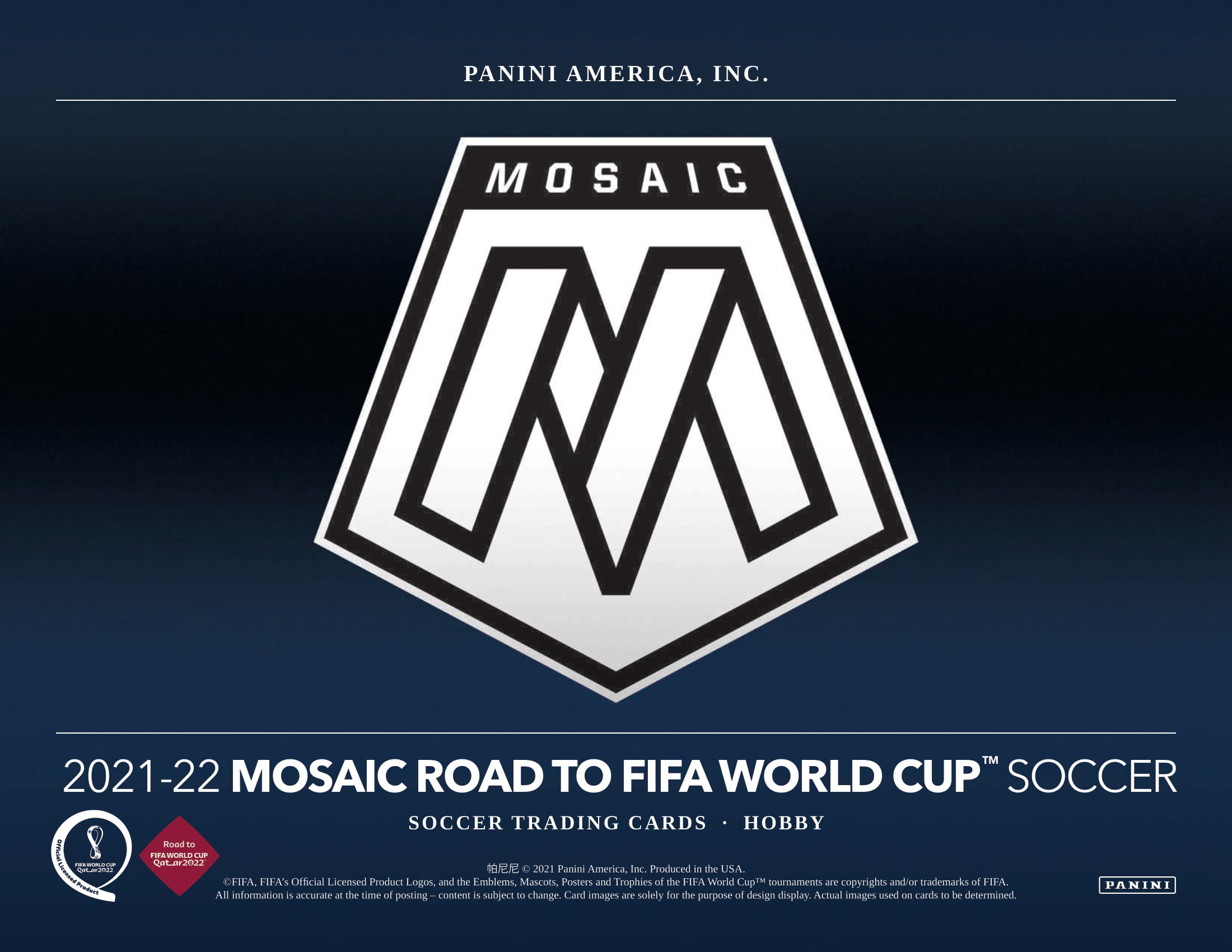 2021/22 Panini Mosaic Road to FIFA World Cup Soccer Hobby Box