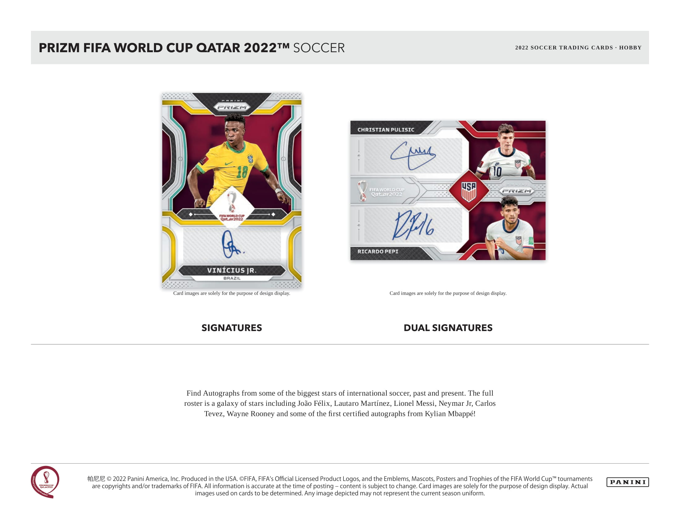 2022 Panini Prizm World Cup Soccer Hobby 12 Box Case
