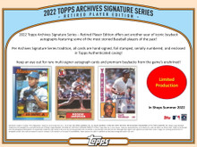 2022 Topps Archives Signature Series Retired Player 2022 Topps Archives Signature Series Retired Player