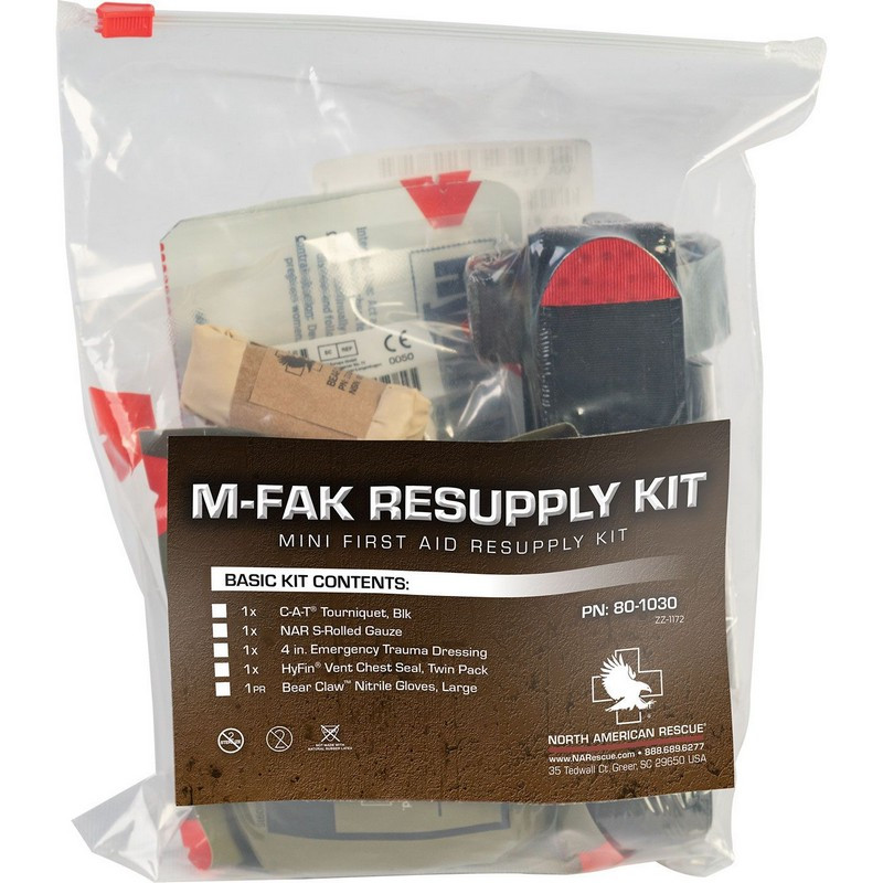 North American Rescue 80-1031 M-FAK Resupply Kit w/ Combat Gauze