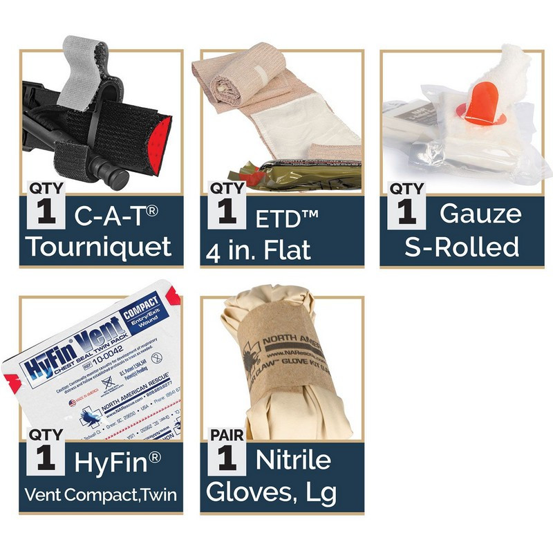 North American Rescue 80-1031 M-FAK Resupply Kit w/ Combat Gauze