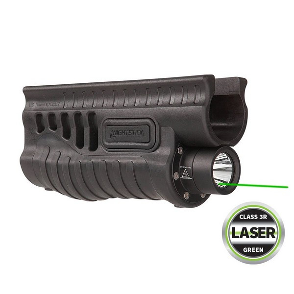 Nightstick Shotgun Forend Light w/ Green Laser for Remington 870