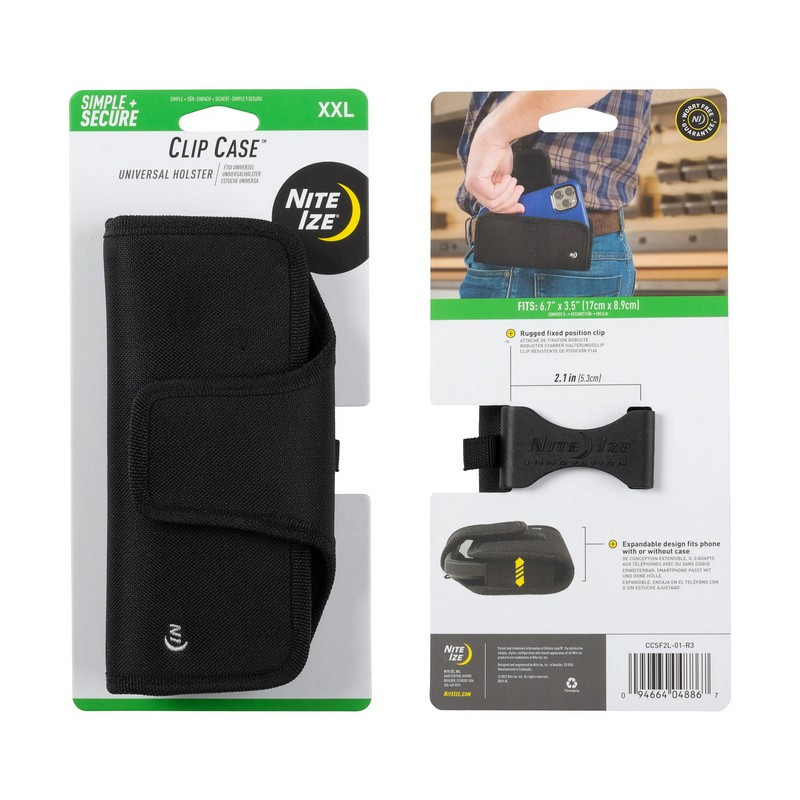 Nite Ize Clip Case Universal Phone Holster, Black - CopsPlus