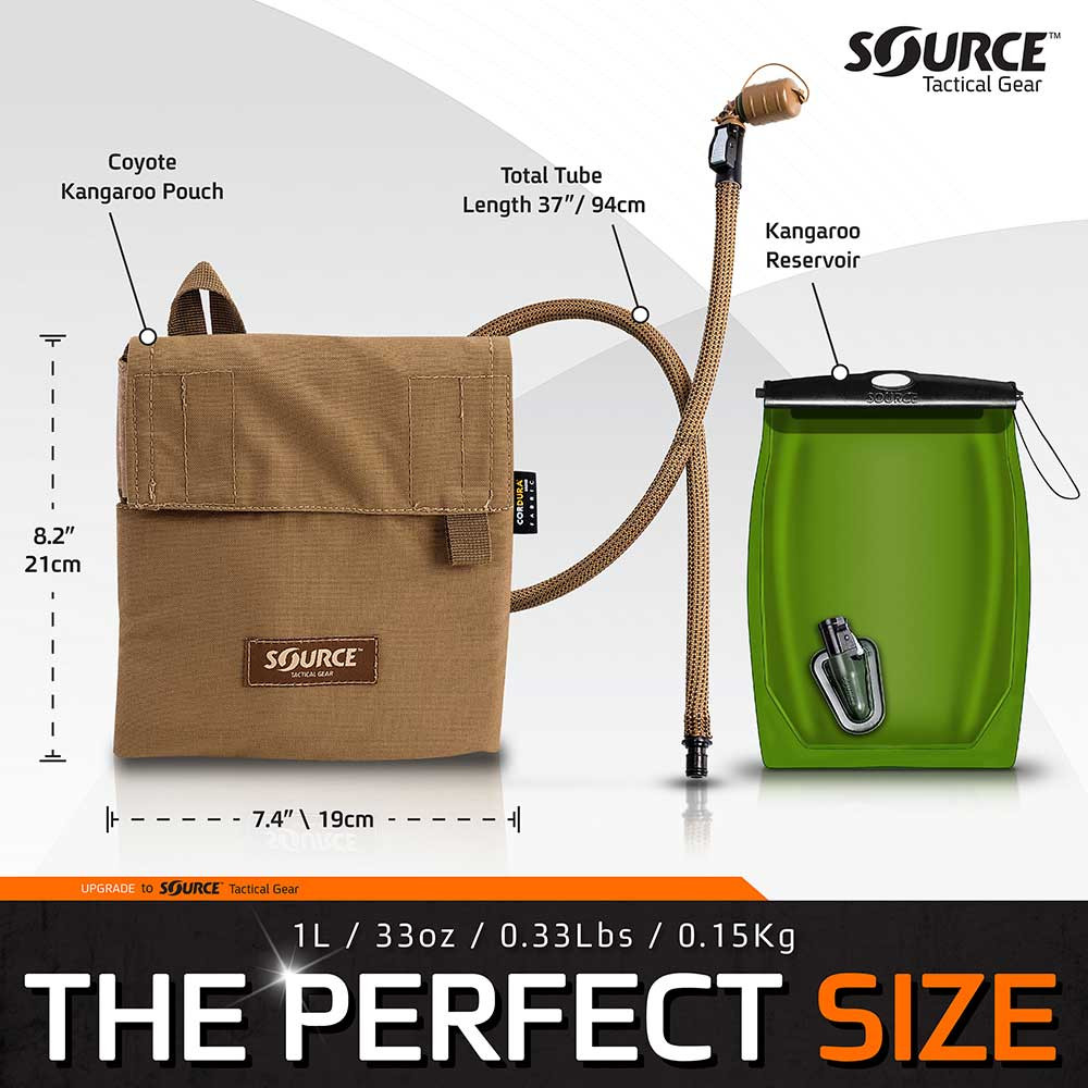 Source Tactical Kangaroo Hydration Pouch w/ 1L (32 oz) Kangaroo