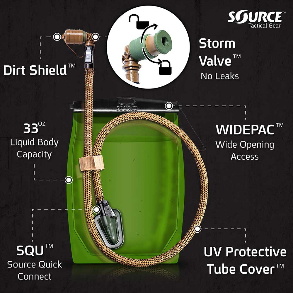 Source Tactical Kangaroo Hydration Pouch w/ 1L (32 oz) Kangaroo