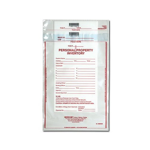 Sirchie Personal Property Inventory Bags, 9" x 12"