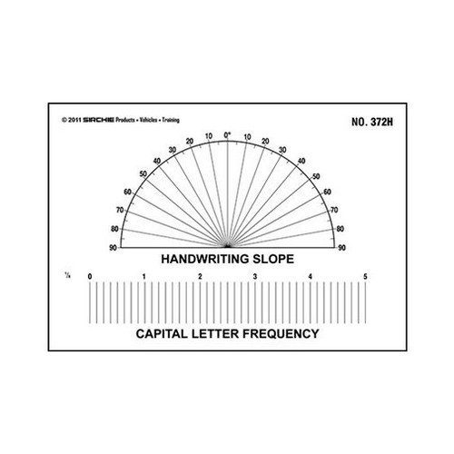 Sirchie 372H Slope Protractor & Letter Frequency Template, 7" x 5"