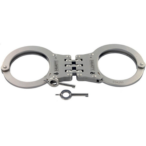 Hiatt Oversized Steel Hinge-Linked Handcuffs