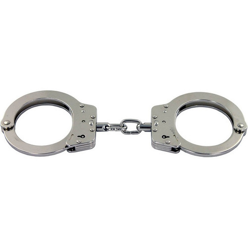 Hiatt 2010-HD Standard Steel Chain-Linked Handcuffs w/ Double Key Hole