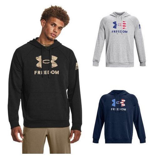 Under Armour 1379209 Men's UA Freedom Rival Fleece Big Flag Logo Hoodie