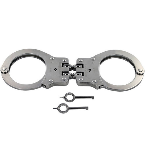 Peerless Model 801C Hinge-Linked Push Pin Handcuffs & Keys 801N Cuffs, Nickel