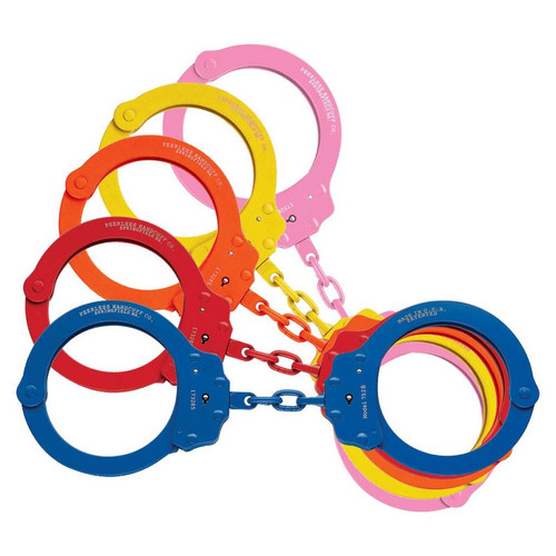 Peerless Model 752C Oversized Chain-Linked Colored Plated Handcuffs & Keys